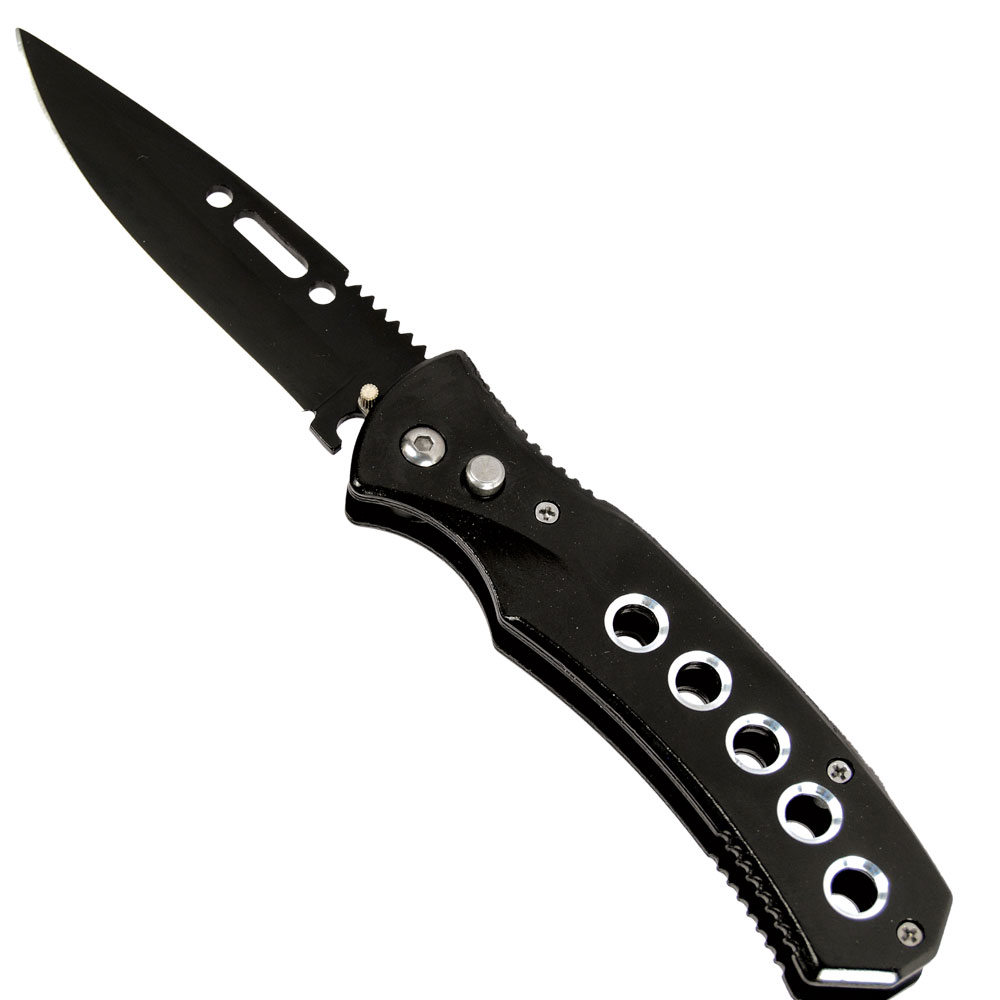 Automatic Heavy Duty Knife with 5 hole handle view 3